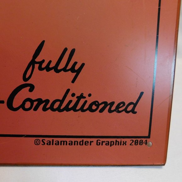 AIRLINE LOUNGE COCKTAILS FULLY AIR CONDITIONED TIN METAL SIGN - Picture 2 of 8